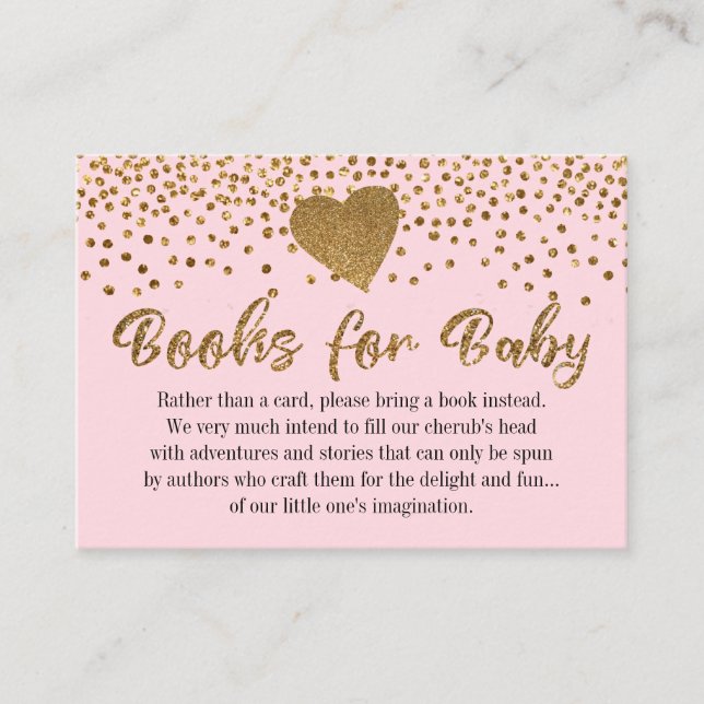 Gold Heart sur Pink Book Demande Insérer Cartes (Devant)