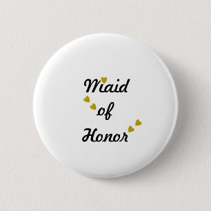 Gold Heart Trauzeugin Button