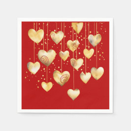 Gold Hearts auf einem String Serviette