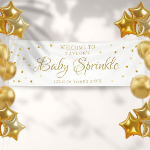 Gold Hearts Baby Sprinkle Shower Willkommen Banner