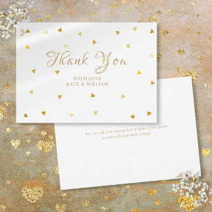 Gold Hearts Confetti Script Merci