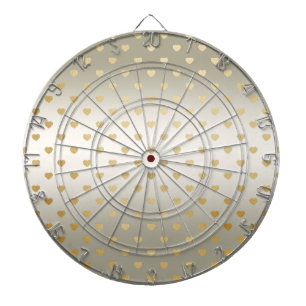 Gold Hearts Dartboard Dartscheibe