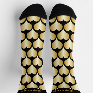 Gold Hearts Design Personalisiert Socken