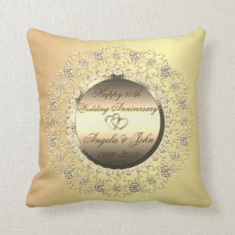 Gold Hearts Diamonds 50. Hochzeitstag Kissen