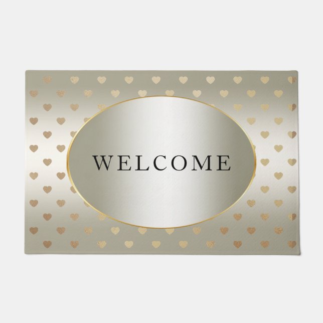 Gold Hearts Doormat Fußmatte (Vorderseite)
