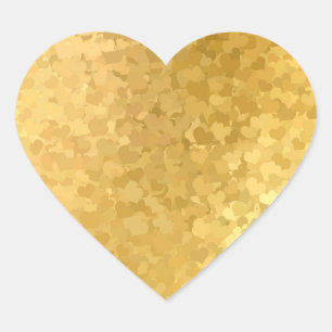 Gold Hearts Elegante Blank Template hinzufügen Ihr Herz-Aufkleber
