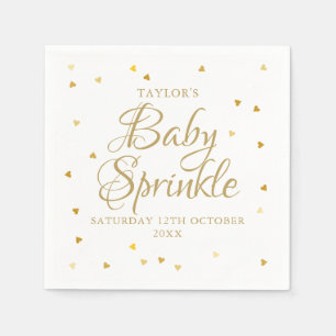 Gold Hearts Konfetti-Baby-Sprinkle/Shower Serviette
