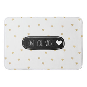Gold Hearts Liebe Mehr Badematte