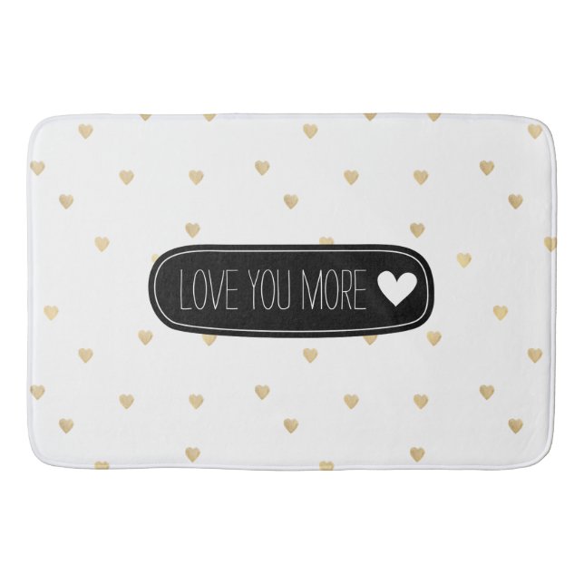 Gold Hearts Liebe Mehr Badematte (Vorderseite)