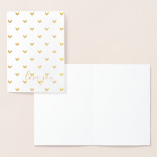 Gold Hearts Liebe Sie Folienkarte