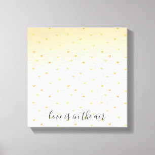 Gold Hearts Ombre Liebe ist in der Luft Leinwanddruck