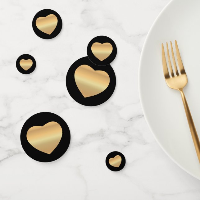 Gold Hearts on Black Konfetti (Gruppe)