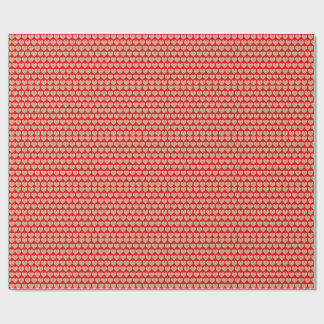 Gold Hearts On Red Background Geschenkpapier