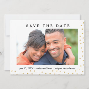Gold Hearts Photo Enregistrer la carte Date