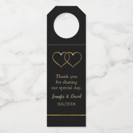 Gold Hearts Wedding Wine Hanger Flaschenanhänger