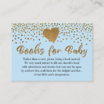 Gold Heft auf Baby Blue Book Request Insert Cards