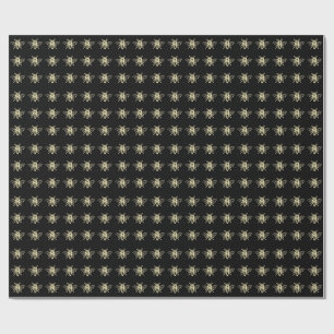 Gold Heraldic Vintag Honey Bee Black Geschenkpapier