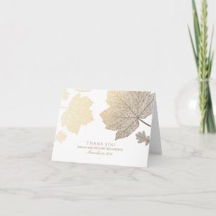 Gold Herbstlaubs White Wedding Vielen Dank Dankeskarte