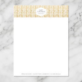GOLD HERRINGBONE / ZICKZACK ARTWORT Letterhead Briefkopf