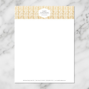 GOLD HERRINGBONE / ZICKZACK ARTWORT Letterhead Briefkopf
