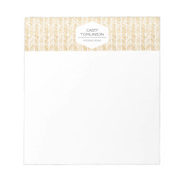 GOLD HERRINGBONE / ZICKZACK ARTWORTNotepad Notizblock