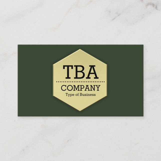 Gold Hexagon - Hunter Green Visitenkarte (Vorderseite)