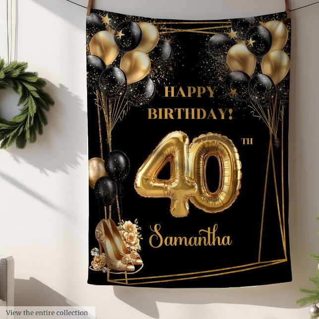 Gold High Heels 40e Anniversaire couverture cadeau (Gold High Heels 40th Birthday Blanket Gift 👠)