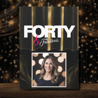 Gold High Heels Elegant 40 & Fabulous Geburtstag Einladung