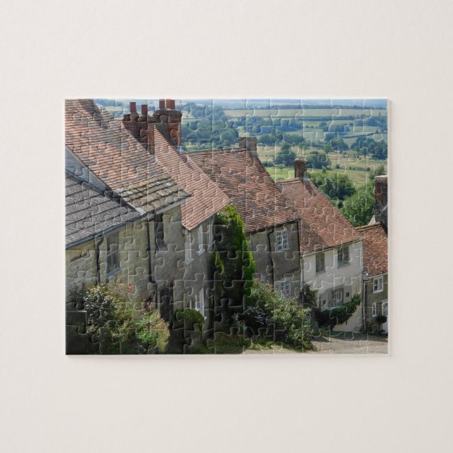 Gold Hill, Shaftesbury, Dorset, England Jigsaw Puz (Horizontal)