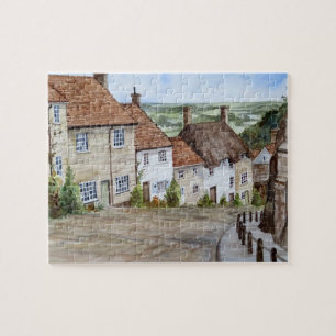 Gold Hill, Shaftesbury, Dorset Wasserfarbenmalerei