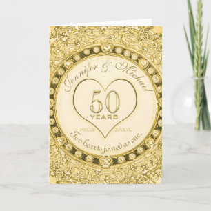Gold Hochzeit zum 50. Jubiläum Gold Karte