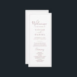 Gold-Hochzeitsprogramm für Minimalistische Rose Programm<br><div class="desc">Das Goldhochzeitsprogramm der minimalistischen Rose eignet sich perfekt für eine einfache Hochzeit. Das moderne romantische Design besticht durch klassische Rose-Gold- und Weißtypografie gepaart mit einer rustikalen und eleganten Kalligraphie mit Vintagem handgeschriebenem Stil. Anpassbar in jeder Farbe. Behalt das Design einfach und elegant, wie es ist, oder personalisiere es durch Hinzufügen...</div>