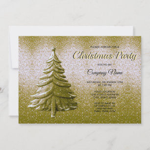 Gold Holiday Ball Invitation