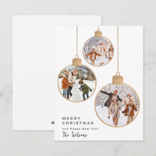 Gold Holiday Ornament Foil Weihnachtskarte Feiertagskarte