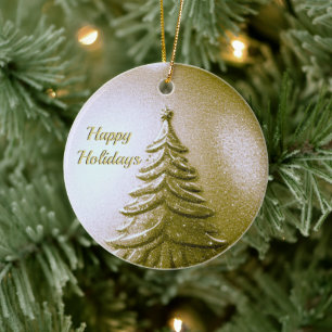 Gold Holiday Weihnachtsball Ornament