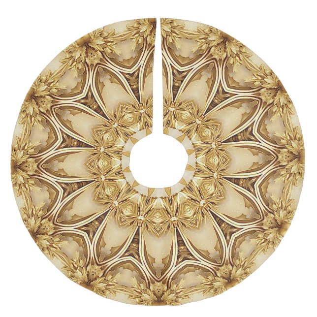 Gold Holiday Weihnachtsrock Polyester Weihnachtsbaumdecke (Vorderseite)
