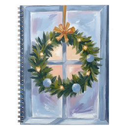 Gold Holiday Wreath Watercolor Holiday Notizblock