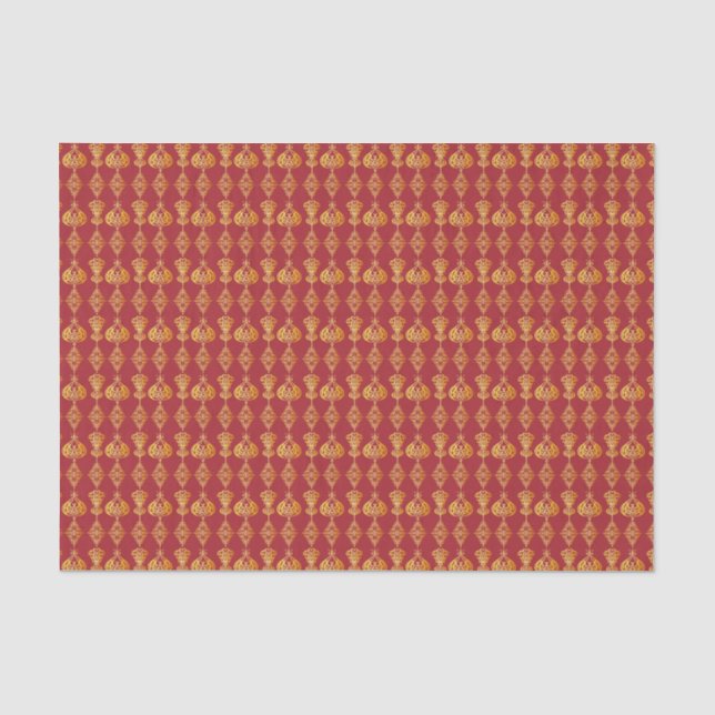 Gold Holly Stars Holiday Glitzer Seidenpapier (Vorderseite)