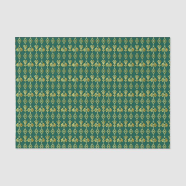 Gold Holly Stars Holiday Glitzer Seidenpapier (Vorderseite)