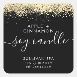 Gold Holographic Glitzer Soy Candle Label Quadratischer Aufkleber