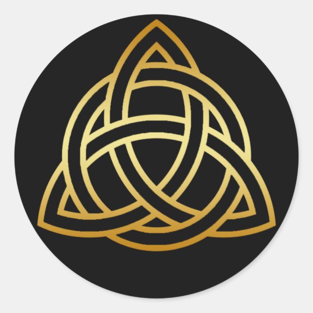 GOLD HOLY TRINITY KNOT RUNDER AUFKLEBER (Vorderseite)