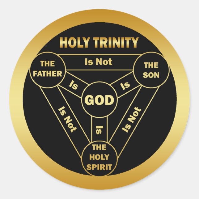 GOLD HOLY TRINITY SHIELD RUNDER AUFKLEBER (Vorderseite)