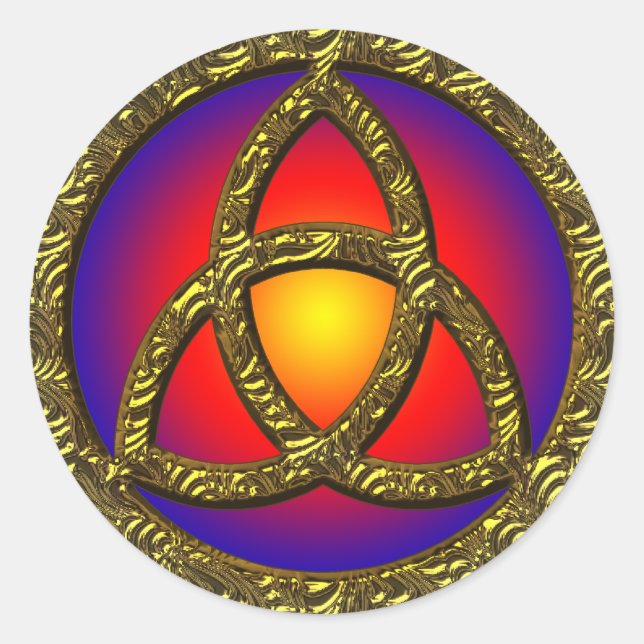GOLD HOLY TRINITY SYMBOL RUNDER AUFKLEBER (Vorderseite)