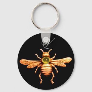 GOLD HONEY BEE MONOGRAM SCHLÜSSELANHÄNGER