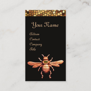 GOLD HONEY BIE / BEEKEEPER BEEKEEPING MONOGRAM VISITENKARTE