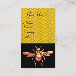 GOLD HONEY BIE / BEEKEEPER BEEKEEPING MONOGRAM VISITENKARTE