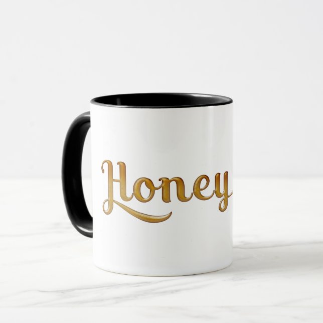 Gold Honey Retro Typ Grafik Mode Tasse (Vorderseite Links)