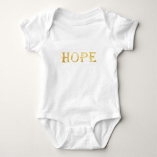Gold Hope Text Baby Jersey Bodysuit Strampler