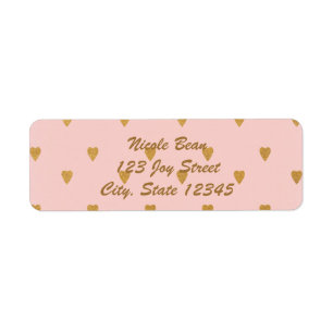 Gold Hörer auf Pink Chic Party Address Labels