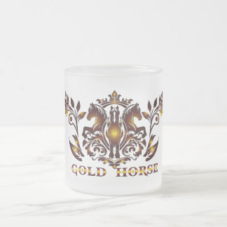 Gold Horse Glass Mug Mattglastasse